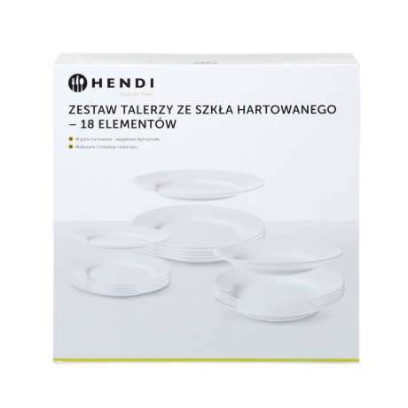 Everyday plate set Opal - 18 items, HENDI, 18 pcs.