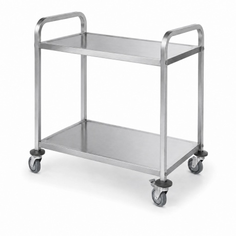 Serving trolley, slim, bolted, HENDI, Silver, 745x398x(H)810mm