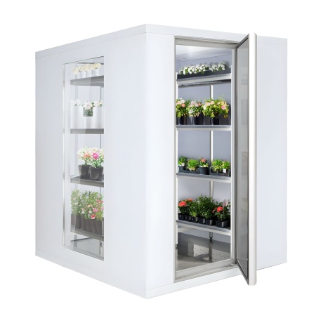 Glass-sided walk-in cold room Premium – 1200 × 1200 mm, 1.8 m³ – without unit