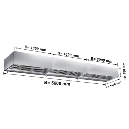 VENTILATSIOONIKUBU FILTRI JA VALGUSEGA 5600X1400X450MM