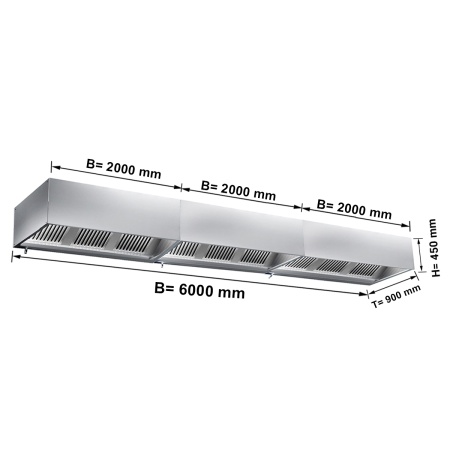 VENTILATSIOONIKUBU FILTRI JA VALGUSEGA 6000X900X450MM