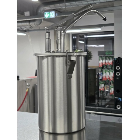 Roostevabast terasest kastmekonteiner koos dosaatoriga, HENDI, 4,5L, ⌀180x(H)420mm