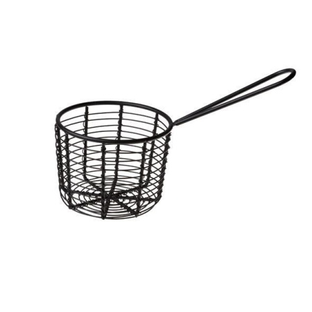 Ümmargune prantsuse friikartulite korv, must, 83mm