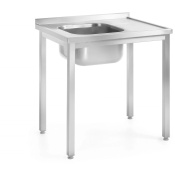 Стол-мойка – сварной, глубина 600 мм, HENDI, Kitchen Line, 1000x600x(H)850мм