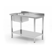 Budget Line table with 1 sink bowl and a shelf 1000x600x(H)850mm