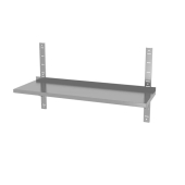 Single adjustable wall shelf, with 2 steel brackets, HENDI, 800x300x(H)600mm