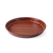 Montana Non-slip Surface Tray with high rim, walnut- round, 420mm