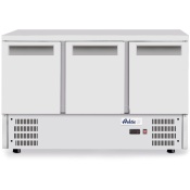 3-door refrigerated counter with worktop and bottom unit, Arktic, 368L, 1365x700x(H)850mm