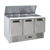 3-door refrigerated salad counter with liftable cover, Arktic, 368L, 230V/155W, 1365x700x(H)860mm