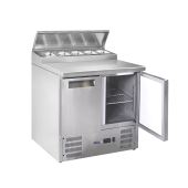 2-door refrigerated counter with superstructure, Arktic, 900x695x(H)955mm
