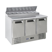 3-Door refrigerated counter with superstructure, Arktic, 1365x695x(H)955mm