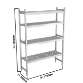 Aluminium basic shelf - 1195 x 1800 mm