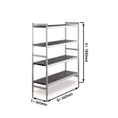 Aluminium basic shelf - 660 x 1800 mm