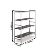 Aluminium basic shelf - 960 x 1800 mm