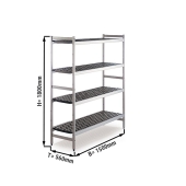 Aluminium basic shelf - 1500 x 1800 mm
