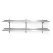 Stainless steel wall shelf 1600x300mm, 2 levels