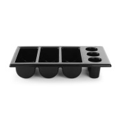 Cutlery tray, HENDI, Black, 530x325x(H)105mm