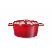 Cast iron casserole enamelled, HENDI, 3,7L, Red, 317x240x(H)105mm