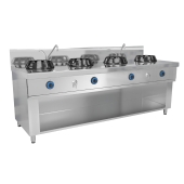 Gas wok stove - with 4 hobs - 56 kW