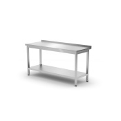Пристенный стол с полкой – на болтах, глубина 600 мм, HENDI, Kitchen Line, 1600x600x(H)850мм
