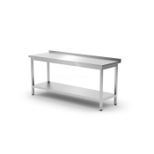 Пристенный стол с полкой – на болтах, глубина 600 мм, HENDI, Kitchen Line, 1800x600x(H)850мм