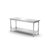 Центральный стол с полкой – на болтах, глубина 600 мм, HENDI, Kitchen Line, 1800x600x(H)850мм