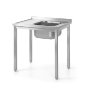 Стол-мойка – сварной, глубина 600 мм, HENDI, Kitchen Line, 1000x600x(H)850мм