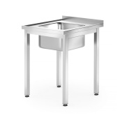 Стол-мойка – сварной, глубина 600 мм, HENDI, Kitchen Line, 600x600x(H)850мм