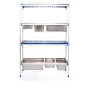 Aluminium storage rack for GN containers, HENDI, 1120x355x(H)1685mm