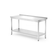 Пристенный стол с полкой – на болтах, глубина 700 мм, HENDI, Kitchen Line, 1600x700x(H)850мм