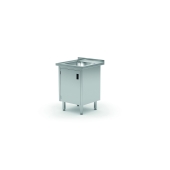Sink table with hinged door cabinet – welded, 1 sink basin, depth: 700 mm., HENDI, Profi Line, 600x700x(H)850mm