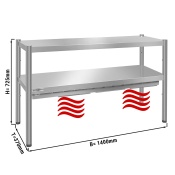 Heated gantry - 1,4 m - 2 levels - height: 0,7 m