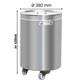 Stainless steel waste container - 50 liters