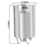 Stainless steel waste container - 50 liters - with lifting lid & foot pedal