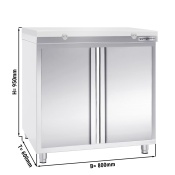 Stainless steel work cabinet 80x60cm - with sliding door - incl. cutting plate in white