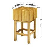 Work table/chopping table made of acacia wood - 50 x 50 cm
