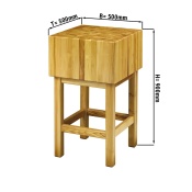 Work table/chopping table made of acacia wood - 50 x 50 cm