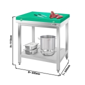 Stainless steel work table PREMIUM 0,6 m - with cutting board