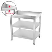 Stainless steel work table PREMIUM 0,6 m - with base shelf & intermediate shelf