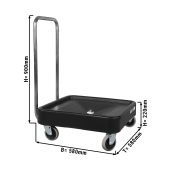 Transporttrolley for thermo box 58x58cm, with handle