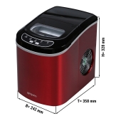 Ice cube maker - 12 kg / 24h - Red