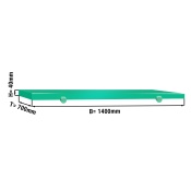 CHOPPING BOARD FOR BUTCHER TABLE 1400X700MM, GREEN
