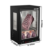 Meat maturing cabinet - 0,59 m - with 1 shelf - Black