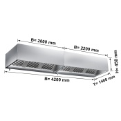 Ventilation hood 4,2 m - with Filter & lamp