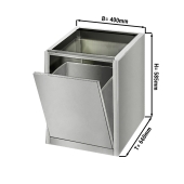 Stainless steel trash can - 0,4 m - substructure module for the workbench 700 deep