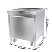 Stainless steel trash can with roll container - 50 L