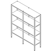 Floor shelf with 4 levels 1600×400mm