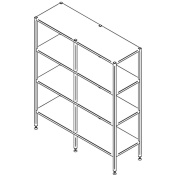 Floor shelf with 4 levels 2200×500mm