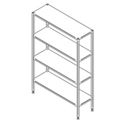 Floor shelf with 4 levels 800×400mm