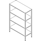 Floor shelf with 4 levels 1000×500mm